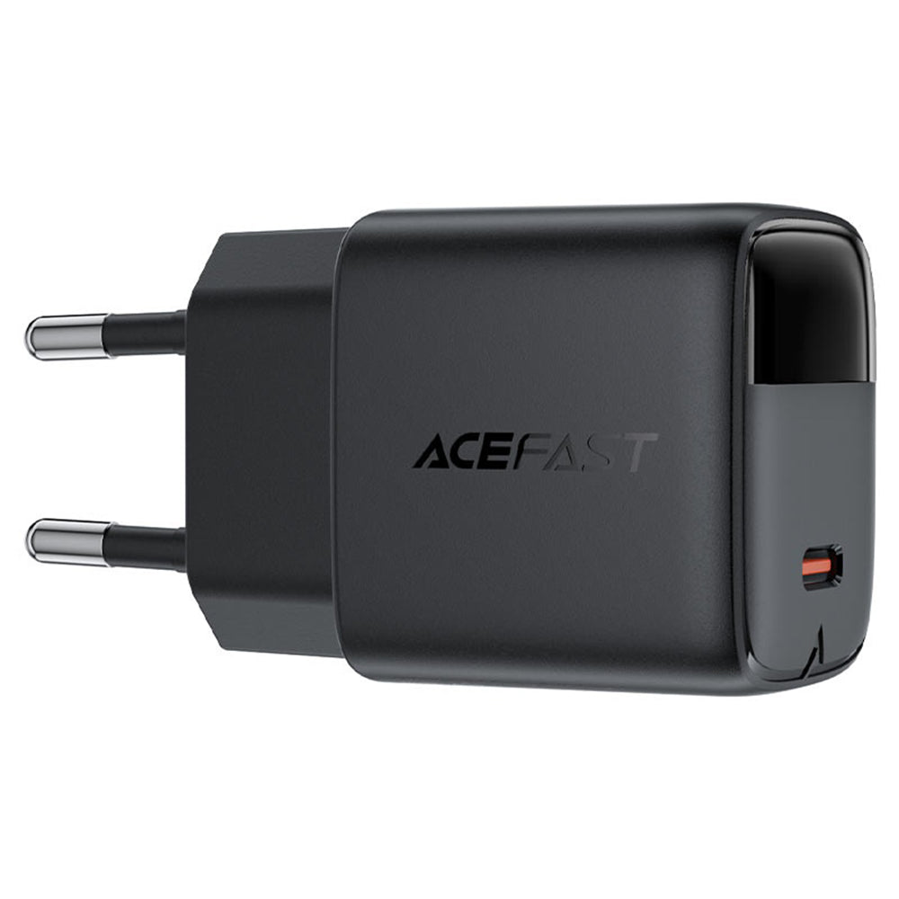 Síťová nabíječka s kabelem USB-C Acefast A113 Display, 20W, 3A, 1 x USB-C, černá