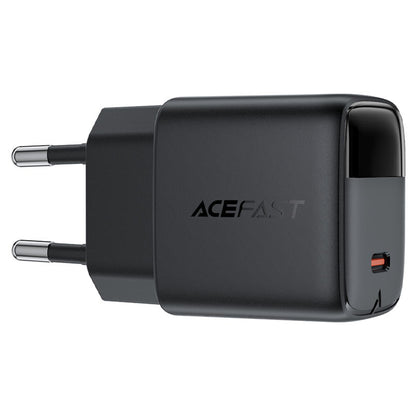 Síťová nabíječka s kabelem USB-C Acefast A113 Display, 20W, 3A, 1 x USB-C, černá
