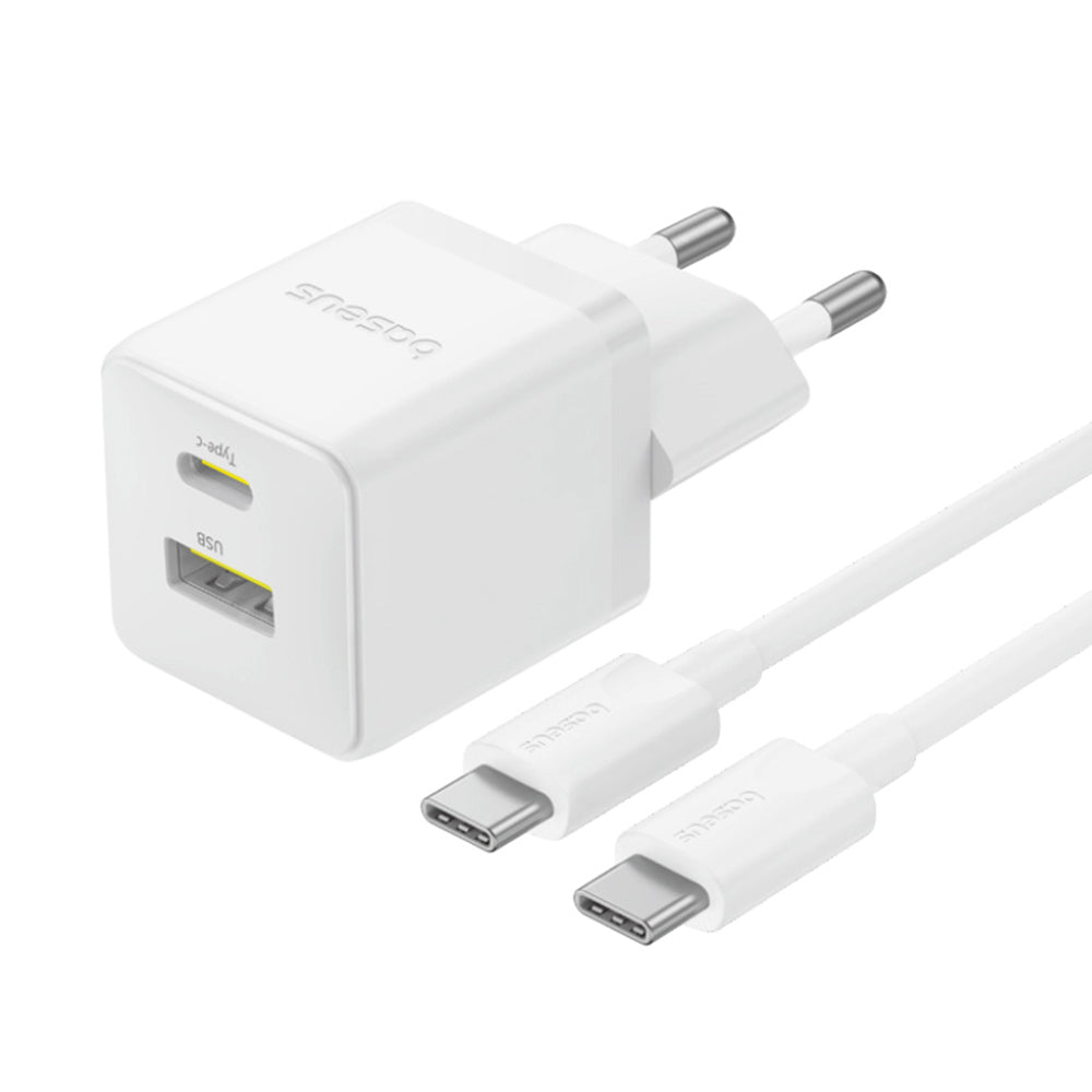 Síťová nabíječka s kabelem USB-C Baseus Palm, 30W, 3A, 1 x USB-A - 1 x USB-C, bílá P1011160A213-01