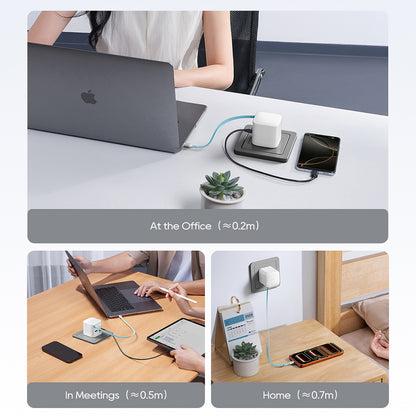 Síťová nabíječka s kabelem USB-C Cuktech, 67W, 3,25A, 1 x USB-A - 1 x USB-C, bílá CUKA653WEUWT