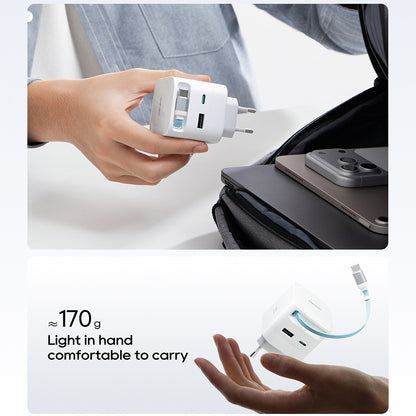 Síťová nabíječka s kabelem USB-C Cuktech, 67W, 3,25A, 1 x USB-A - 1 x USB-C, bílá CUKA653WEUWT