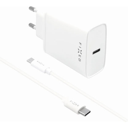 Fixed USB-C Cable Network Charger, 20W, 3A, 1 x USB-C, White