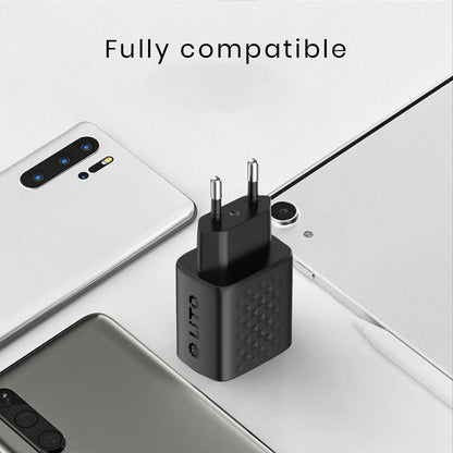 Síťová nabíječka s kabelem USB-C Lito LC15T, 20W, 3A, 1 x USB-A - 1 x USB-C, černá