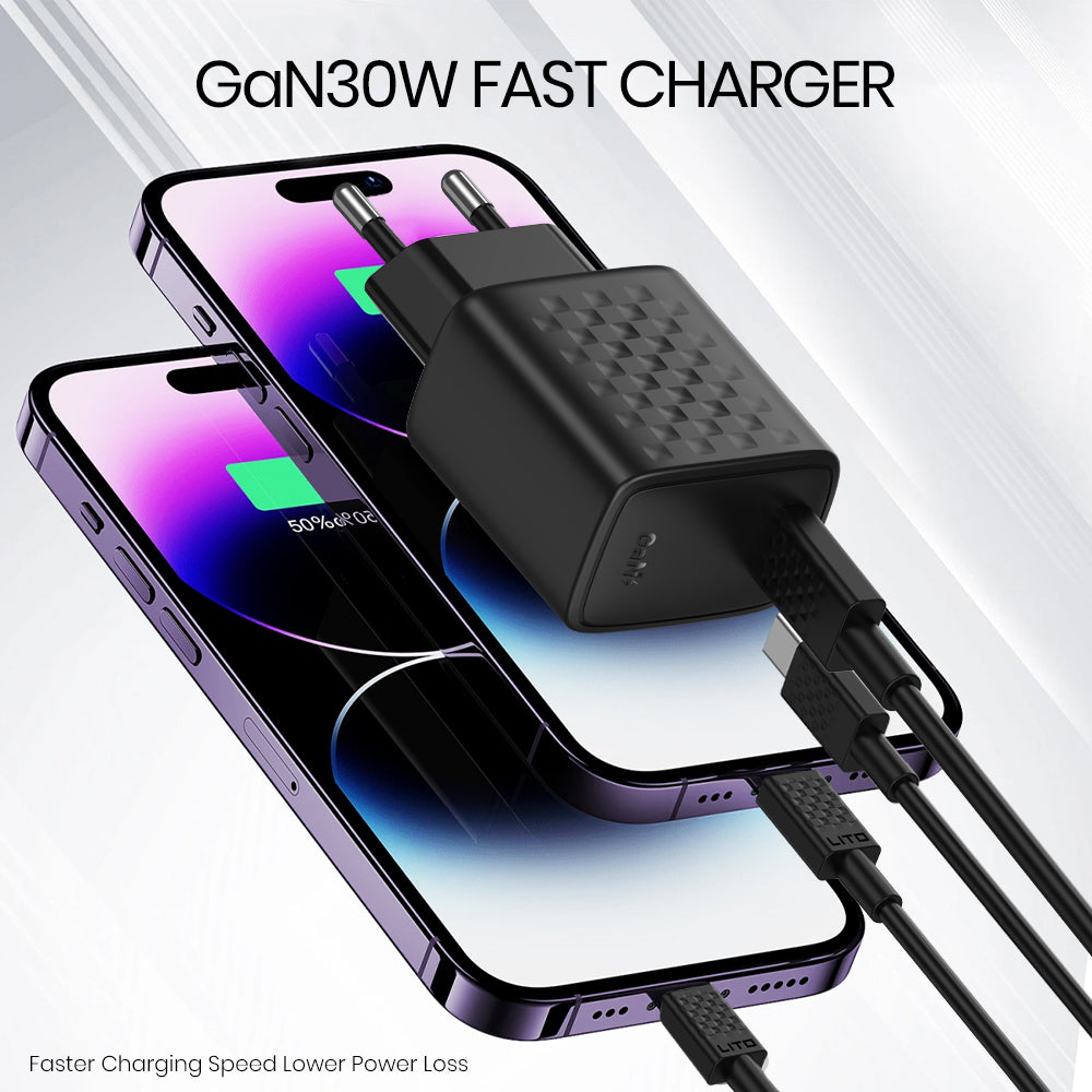 Síťová nabíječka Lito LC17, 30W, 3A, 1 x USB-C, Černá