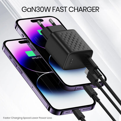 Síťová nabíječka Lito LC17, 30W, 3A, 1 x USB-C, Černá