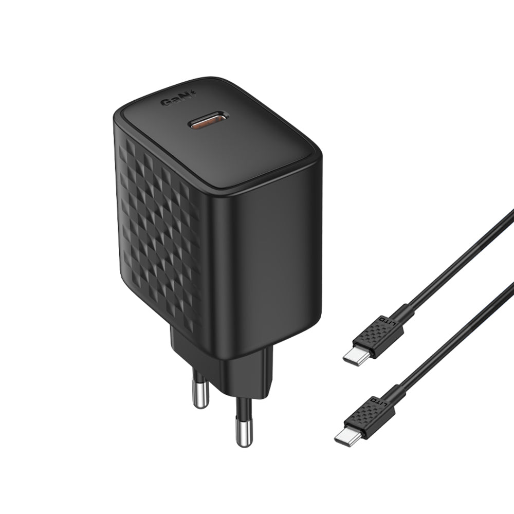 Síťová nabíječka s kabelem USB-C Lito LC20T, 45W, 3A, 1 x USB-C, Černá