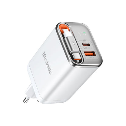 Síťová nabíječka s kabelem USB-C McDodo CH-4103 FreeGo Display, 67W, 3.35A, 1 x USB-A - 1 x USB-C, bílá