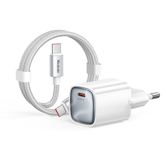 Síťová nabíječka s kabelem USB-C Mcdodo Nano CH-4432, 45W, 3A, 1 x USB-C, bílá