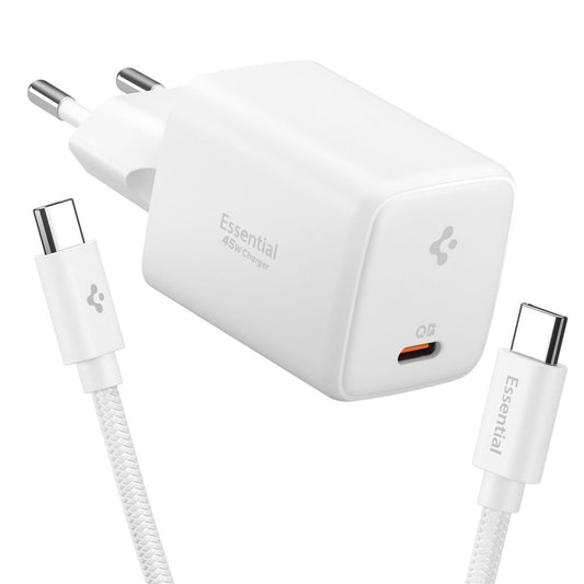 Síťová nabíječka s kabelem USB-C Spigen EE451EU Essential, 45W, 3A, 1 x USB-C, Bílá ACH09473