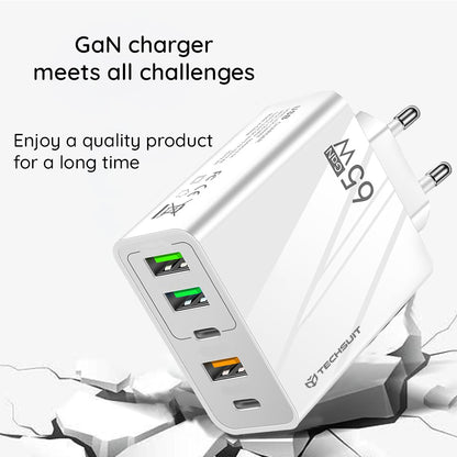 Síťová nabíječka s kabelem USB-C Techsuit CHC2 PentaXPower, 20W, 3A, 3 x USB-A - 2 x USB-C, černá