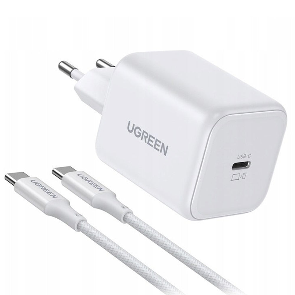 Síťová nabíječka s kabelem USB-C UGREEN X524 (65055), 45W, 3A, 1 x USB-C, bílá