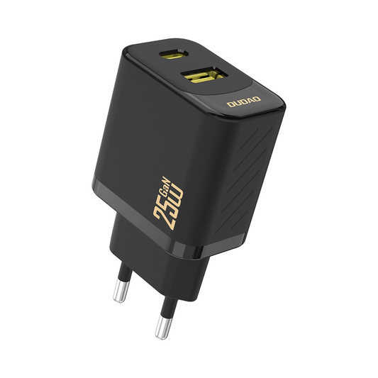 Síťová nabíječka Dudao A26T, 25W, 3A, 1 x USB-A - 1 x USB-C, Černá