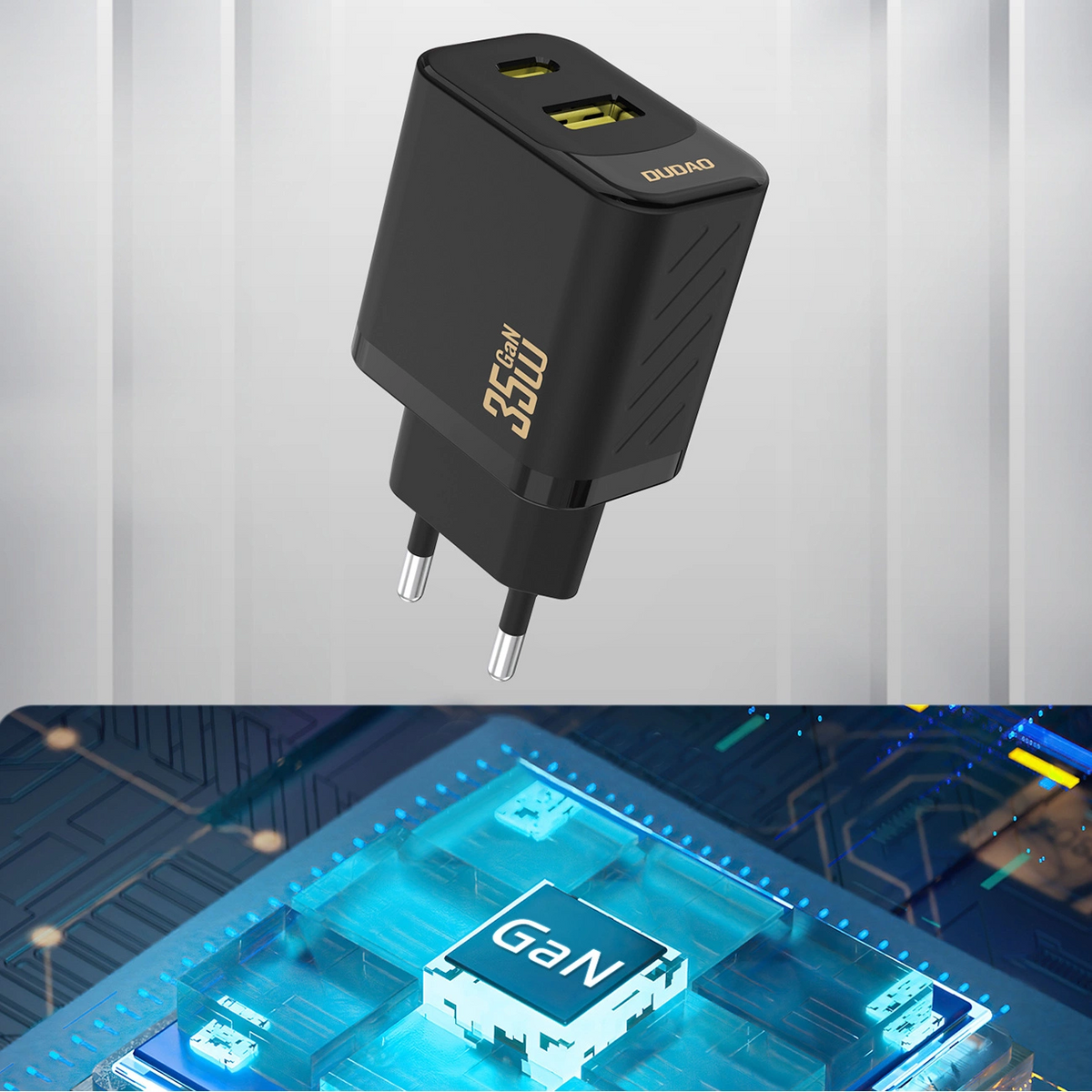 Síťová nabíječka Dudao A27 Max, 35W, 1 x USB-A - 1 x USB-C, černá