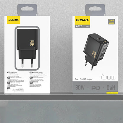 Síťová nabíječka Dudao A27P, 30W, 3A, 1 x USB-C, Černá