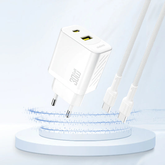 Síťová nabíječka Dudao A27TEU, 30W, 3A, 1 x USB-A - 1 x USB-C, Bílá