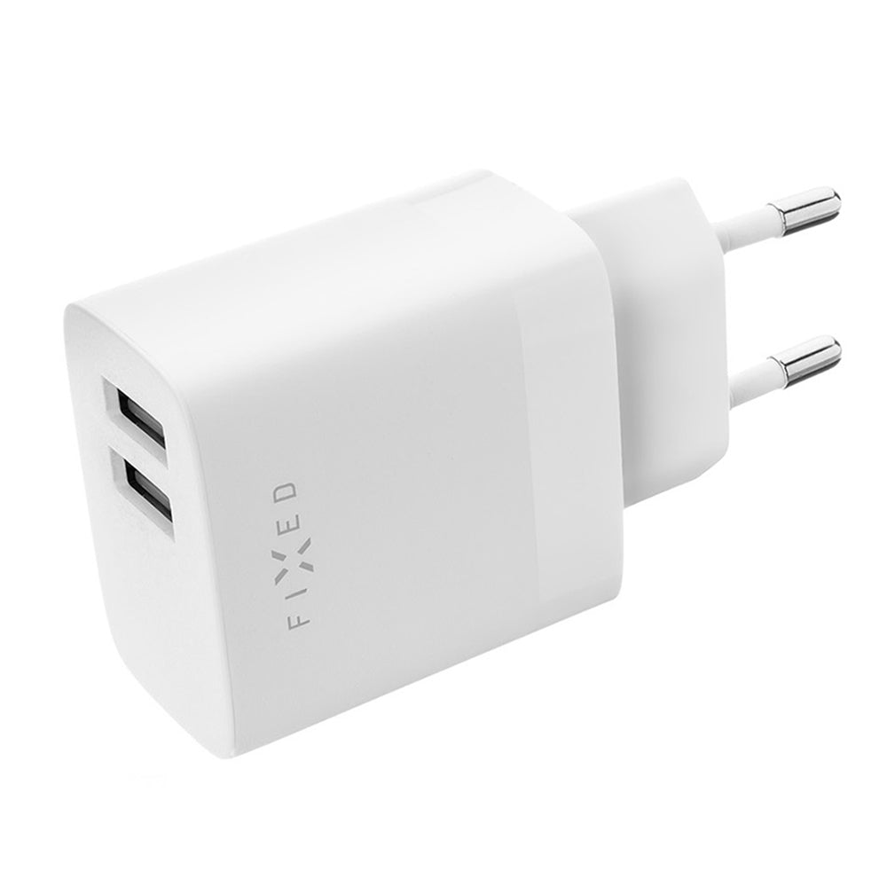 Nabíječka Fixed, 17W, 3A, 2 x USB-A, Bílá
