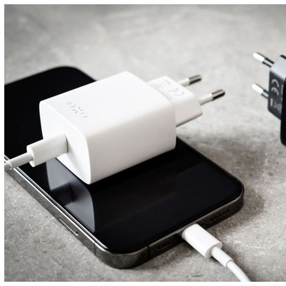 Síťová nabíječka Fixed, 20W, 3A, 1 x USB-C, Bílá
