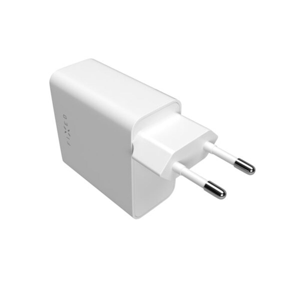Síťová nabíječka Fixed, 65W, 3.25A, 2 x USB-C, Bílá