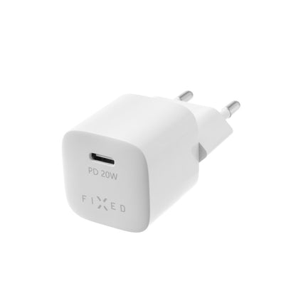 Síťová nabíječka Fixed Mini, 20W, 3A, 1 x USB-C, Bílá