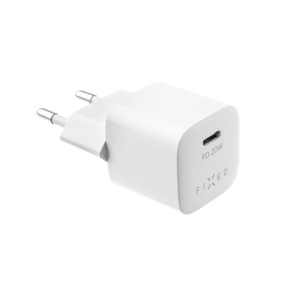 Síťová nabíječka Fixed Mini, 20W, 3A, 1 x USB-C, Bílá