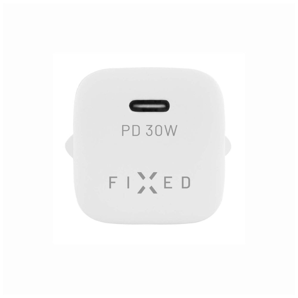 Síťová nabíječka Fixed Mini, 30W, 3A, 1 x USB-C, Bílá