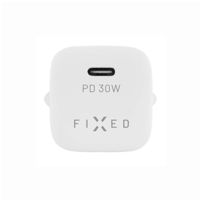 Síťová nabíječka Fixed Mini, 30W, 3A, 1 x USB-C, Bílá
