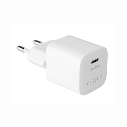 Síťová nabíječka Fixed Mini, 30W, 3A, 1 x USB-C, Bílá
