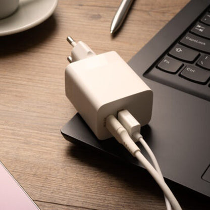 Síťová nabíječka Fixed Mini, 45W, 3A, 1 x USB-A - 1 x USB-C, Bílá