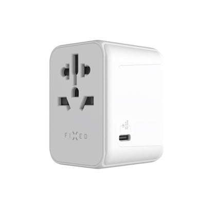 Síťová nabíječka Fixed Travel, 30W, 3A, 2 x USB-A - 1 x USB-C, Bílá