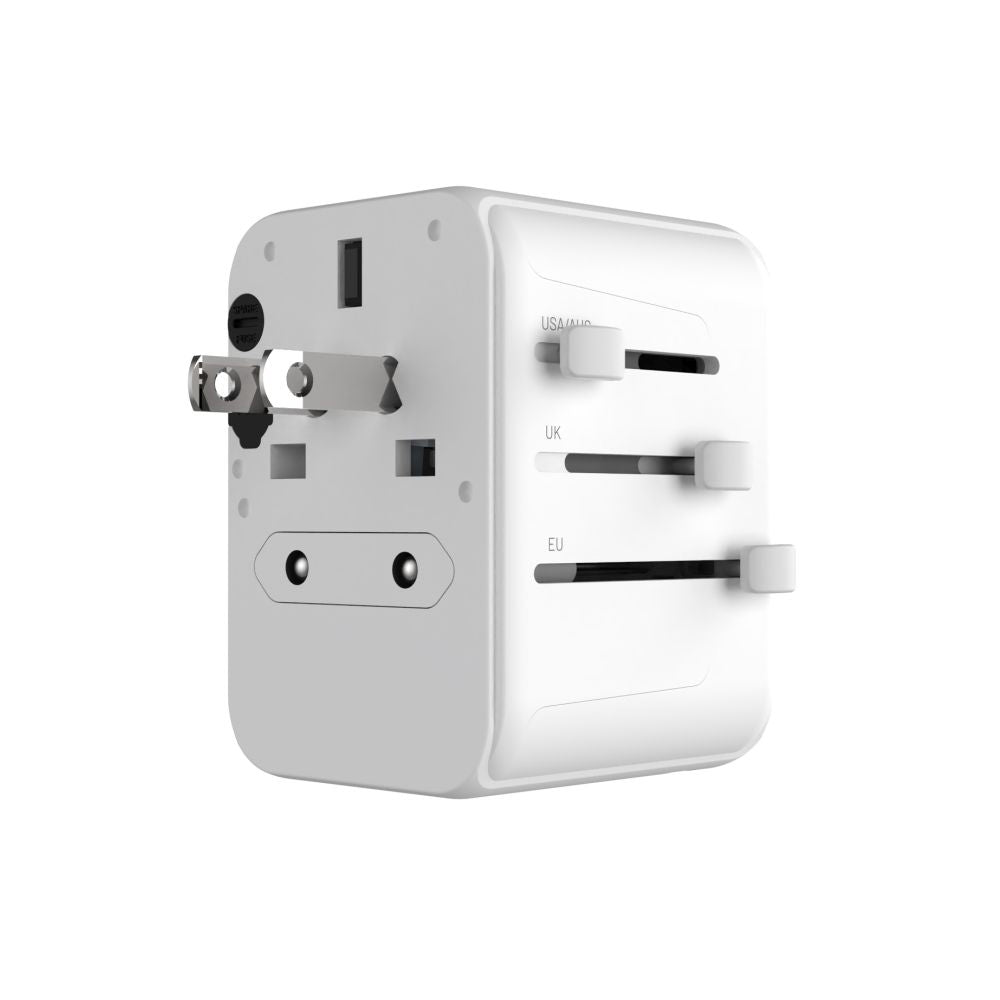 Síťová nabíječka Fixed Travel, 30W, 3A, 2 x USB-A - 1 x USB-C, Bílá