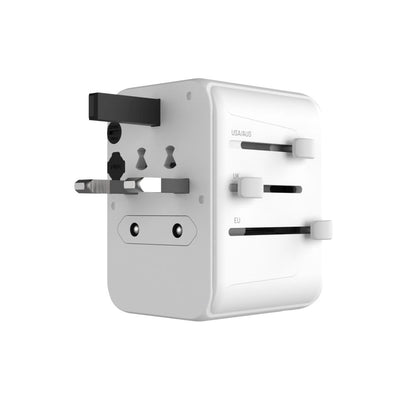 Síťová nabíječka Fixed Travel, 30W, 3A, 2 x USB-A - 1 x USB-C, Bílá