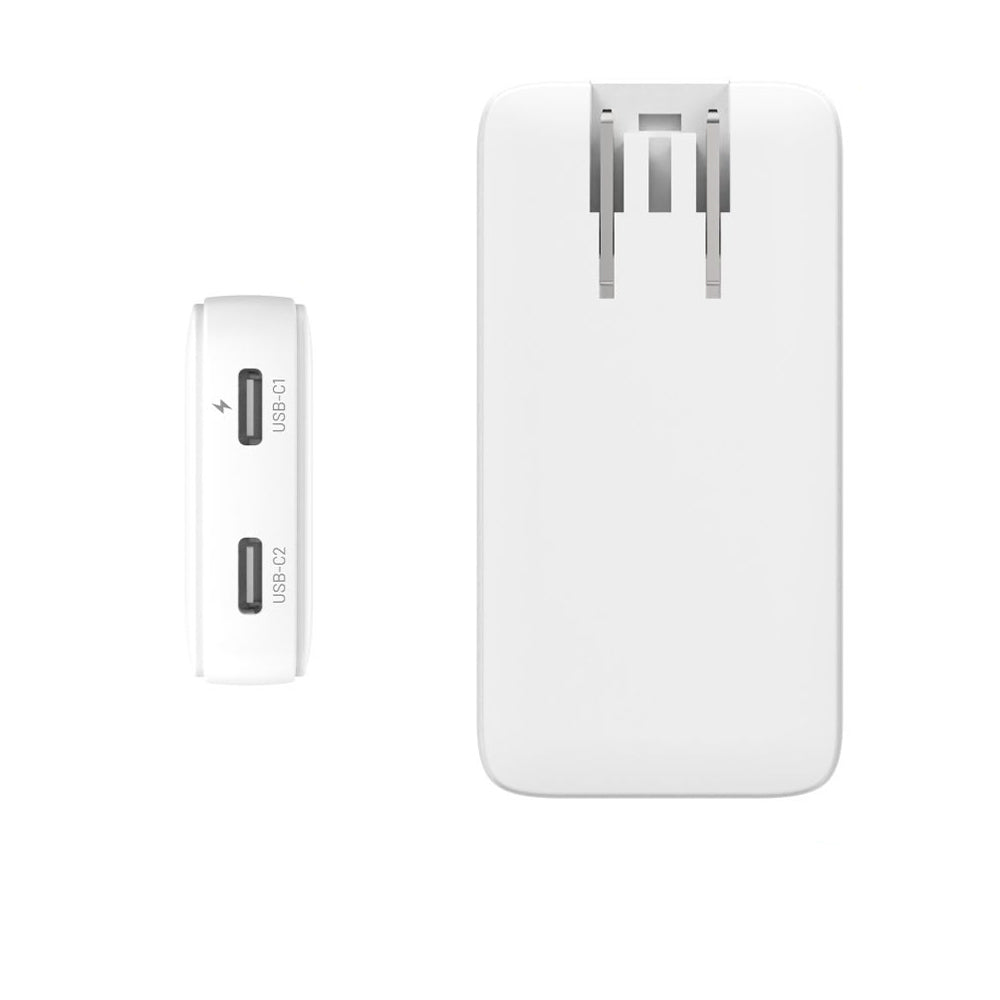 Fixed Travel Network Charger, 45W, 3A, 2 x USB-C, White