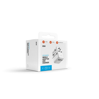 Fixed Travel Network Charger, 65W, 3.25A, 2 x USB-A - 3 x USB-C, White