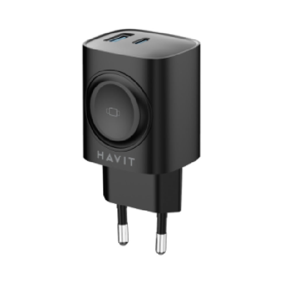 Síťová nabíječka HAVIT UC132 2v1, 22W, 3A, 1 x USB-A - 1 x USB-C, černá.
