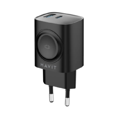 Síťová nabíječka HAVIT UC132 2v1, 22W, 3A, 1 x USB-A - 1 x USB-C, černá.