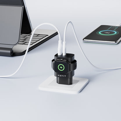 Síťová nabíječka HAVIT UC132 2v1, 22W, 3A, 1 x USB-A - 1 x USB-C, černá.