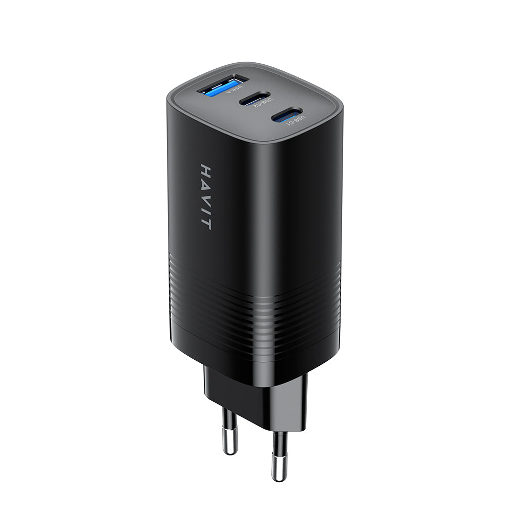 Síťová nabíječka HAVIT UC20, 65W, 3A, 1 x USB-A - 2 x USB-C, černá