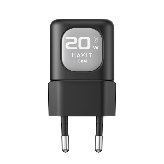 Síťová nabíječka HAVIT UC220, 20W, 3A, 1 x USB-A - 1 x USB-C, Černě šedá
