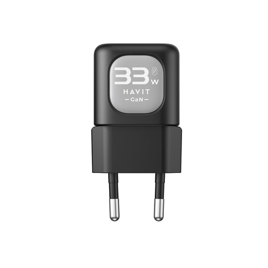 Síťová nabíječka HAVIT UC230, 33W, 3A, 1 x USB-A - 1 x USB-C, Černě šedá