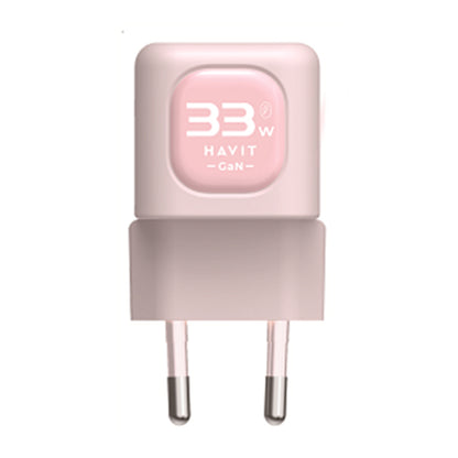 Síťová nabíječka HAVIT UC230, 33W, 3A, 1 x USB-A - 1 x USB-C, Růžová