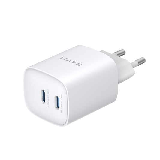 Síťová nabíječka HAVIT UC45W, 45W, 3A, 2 x USB-C, Bílá