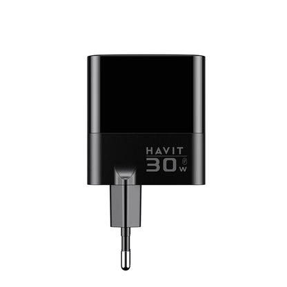 Síťová nabíječka HAVIT UCLE001, 30W, 3A, 2 x USB-A - 1 x USB-C, černá