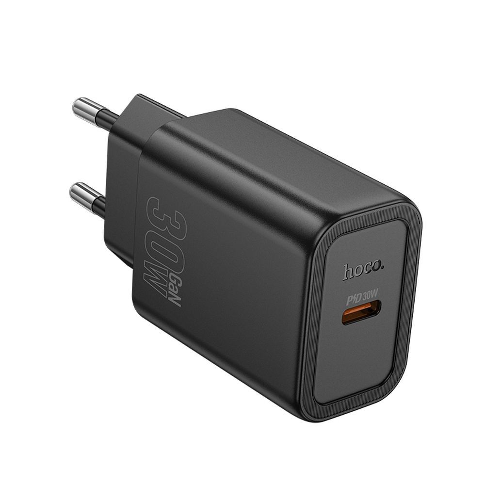 HOCO N62 Network Charger, 30W, 3A, 1 x USB-C, Black