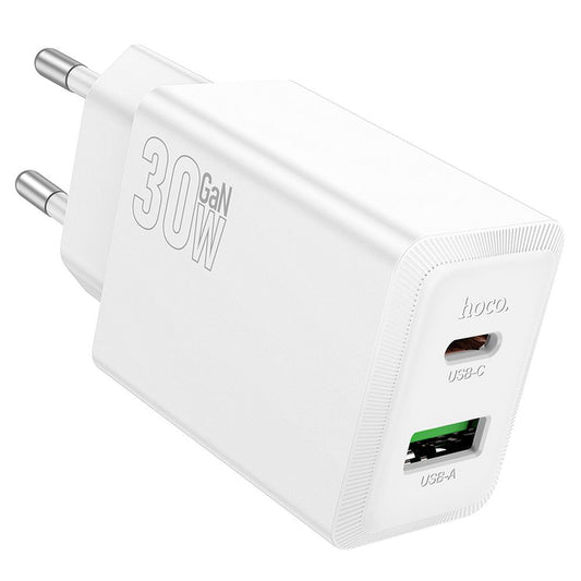 Síťová nabíječka HOCO N71, 30W, 3A, 1 x USB-A - 1 x USB-C, Bílá
