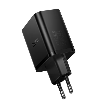 Síťová nabíječka HOCO N75, 65W, 3A, 1 x USB-A - 2 x USB-C, Černá