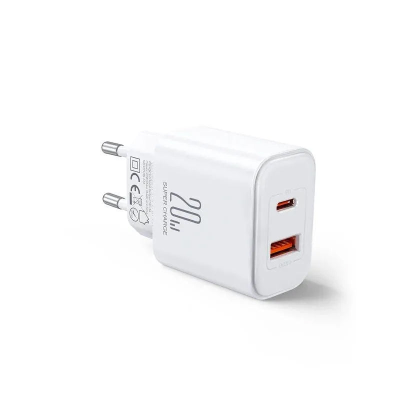 Síťová nabíječka Joyroom JR-TCF05, 20W, 3A, 1 x USB-A - 1 x USB-C, Bílá