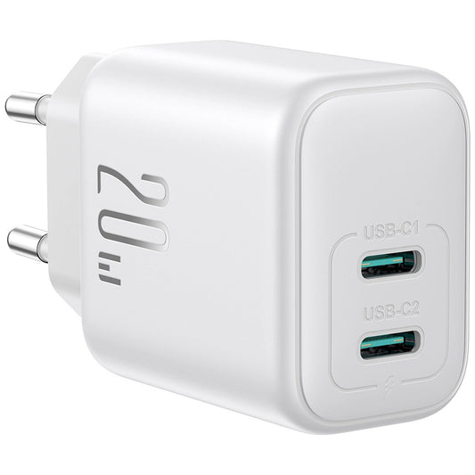 Síťová nabíječka Joyroom JR-TCF12, 20W, 3A, 2 x USB-C, Bílá