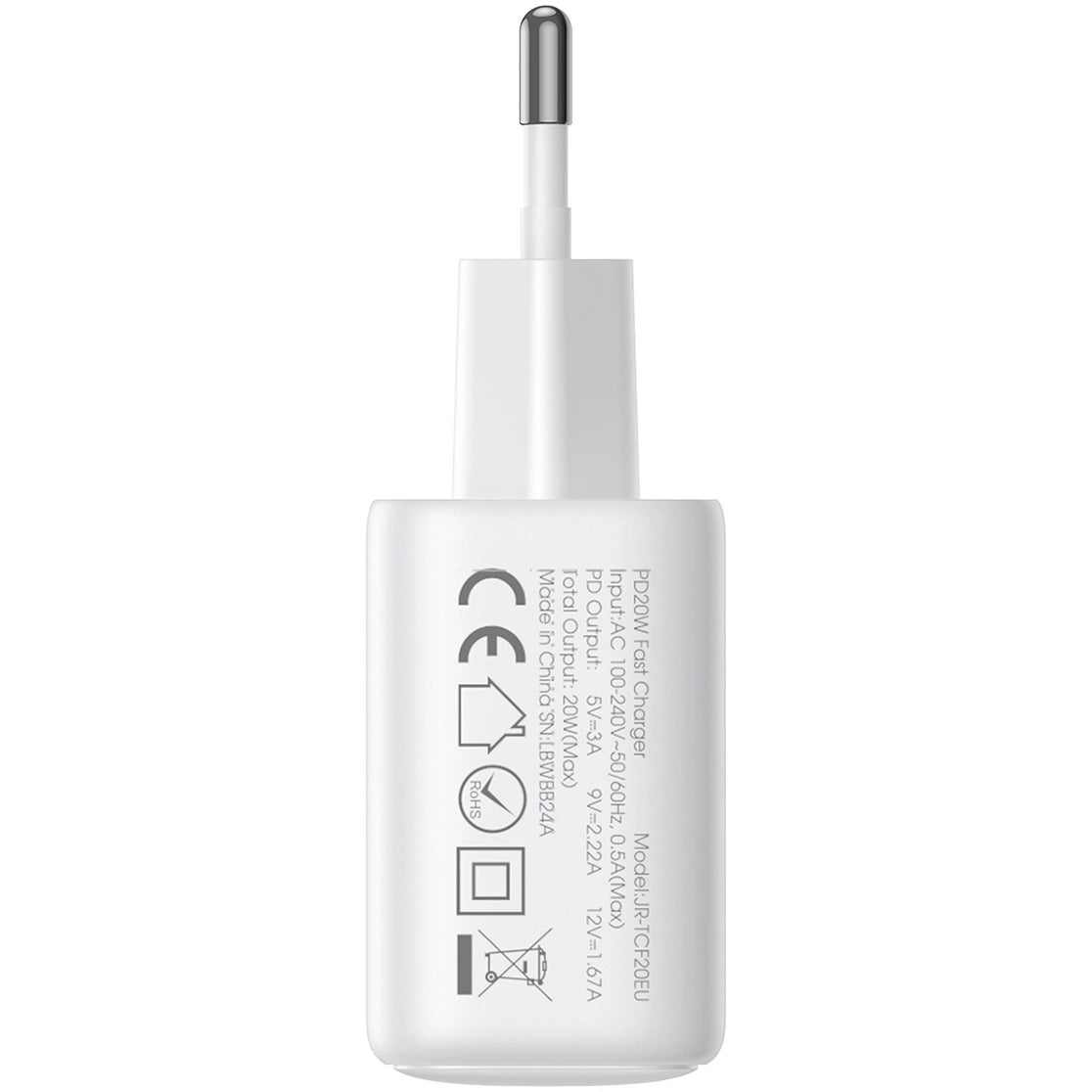 Síťová nabíječka Joyroom JR-TCF12, 20W, 3A, 2 x USB-C, Bílá