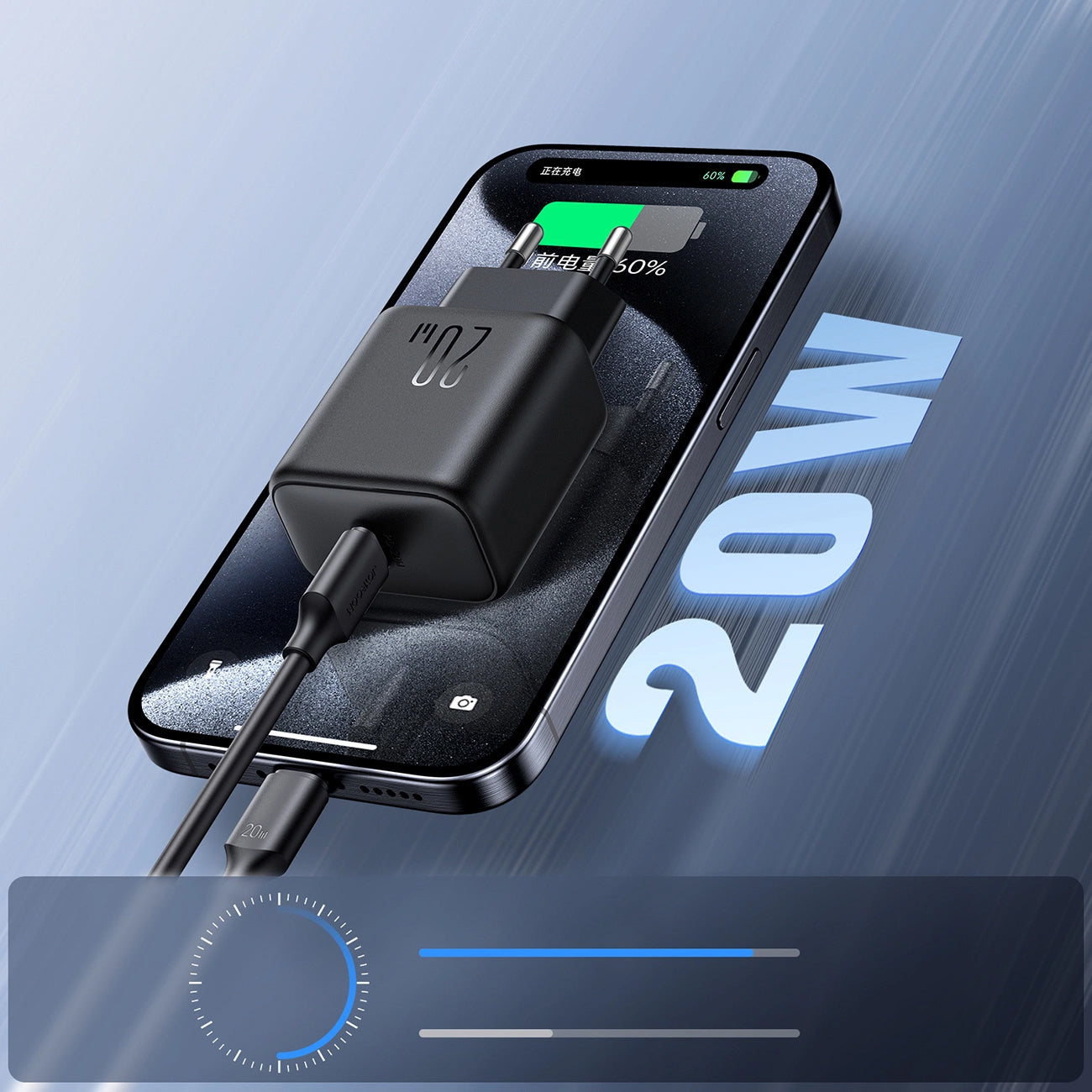 Síťová nabíječka Joyroom JR-TCF20, 20W, 3A, 1 x USB-C, Černá