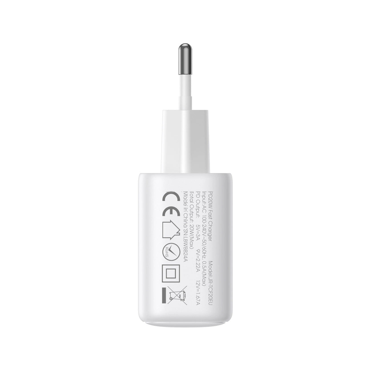Síťová nabíječka Joyroom JR-TCF21, 20W, 3A, 1 x USB-A - 1 x USB-C, Bílá